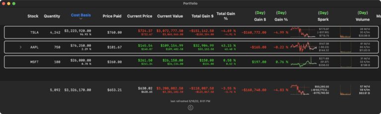 The portfolio window.